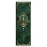 Nowoczesny Obraz Złoty Wachlarz- Butelkowa Zieleń | Panel Art Deco 31264 - miniaturka 1