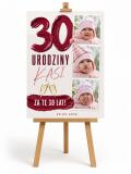 Tablica powitalna na 30 urodziny ze zdjęciem z dzieciństwa | Plakat powitalny dla kobiety 39033 - miniaturka 4
