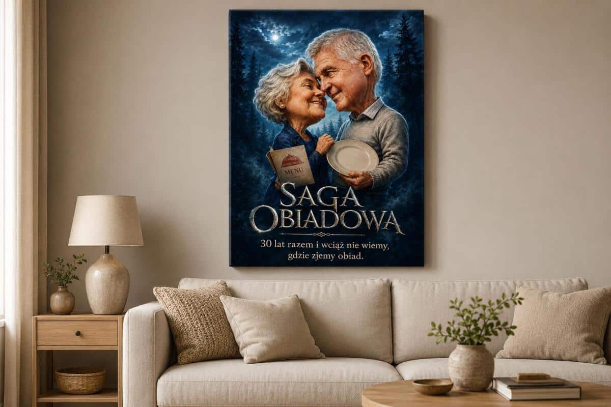 Karykatura z Twojego zdjęcia – Śmieszny portret pary „Saga obiadowa" 83032 - zdjęcie 3