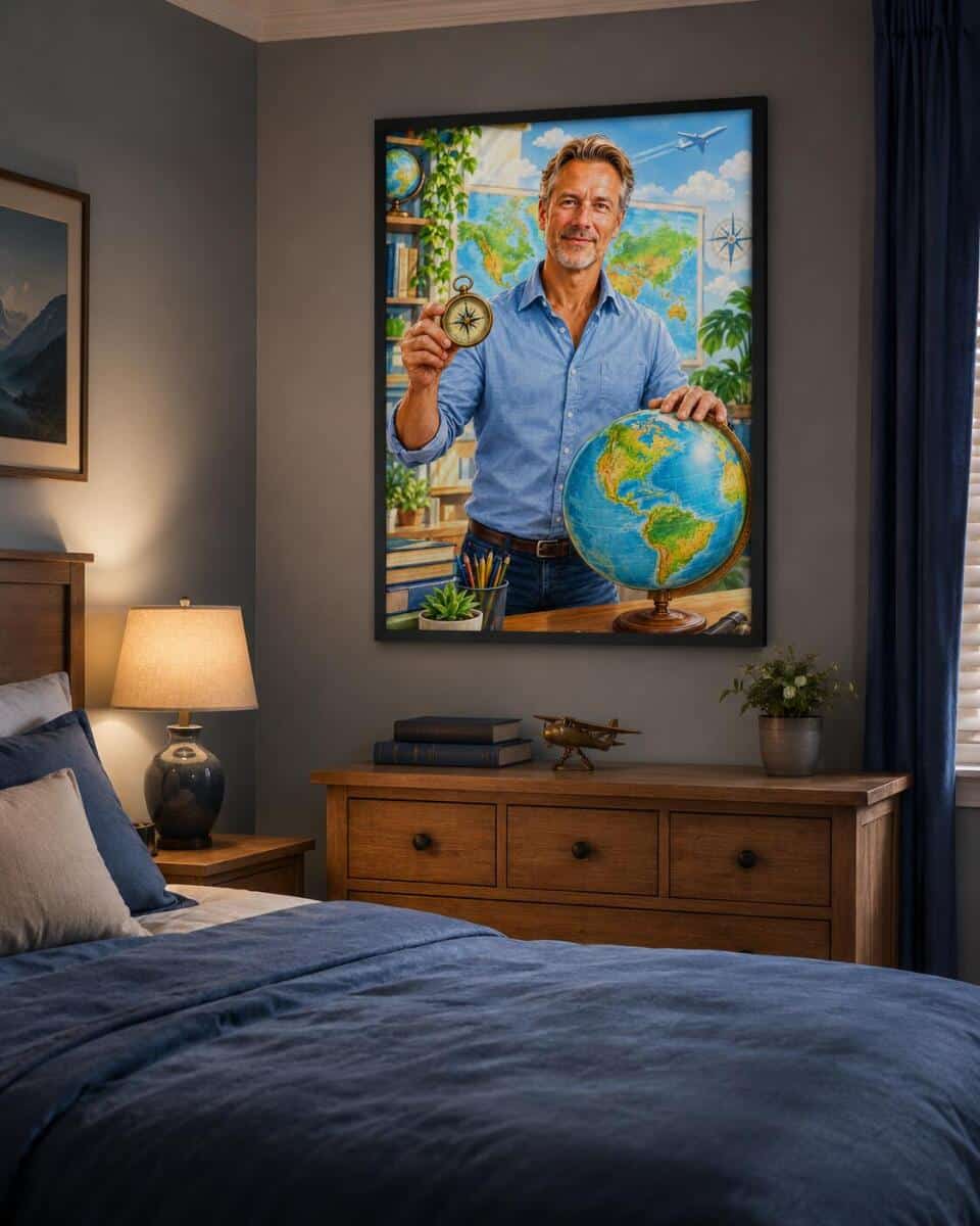 Personalizowany plakat dla nauczyciela geografii na Dzień Nauczyciela | Globus i kompas 31468 - zdjęcie 5