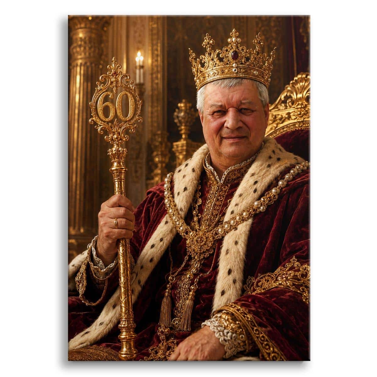 Personalizowany Obraz na Płótnie Król na 60 Urodziny | Portret ze Zdjęcia 31455 - zdjęcie 2