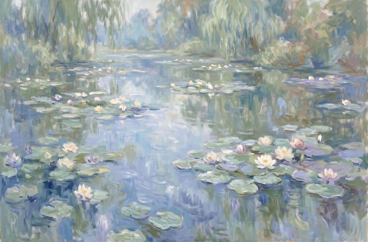 Stylowa Fototapeta do Sypialni- Lilie na Wodzie Monet | Artystyczna 31228 - zdjęcie 4