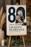 Tablica powitalna na 80 urodziny ze zdjęciem z dzieciństwa- Dekoracja na 80 urodziny 39044 - miniaturka 3