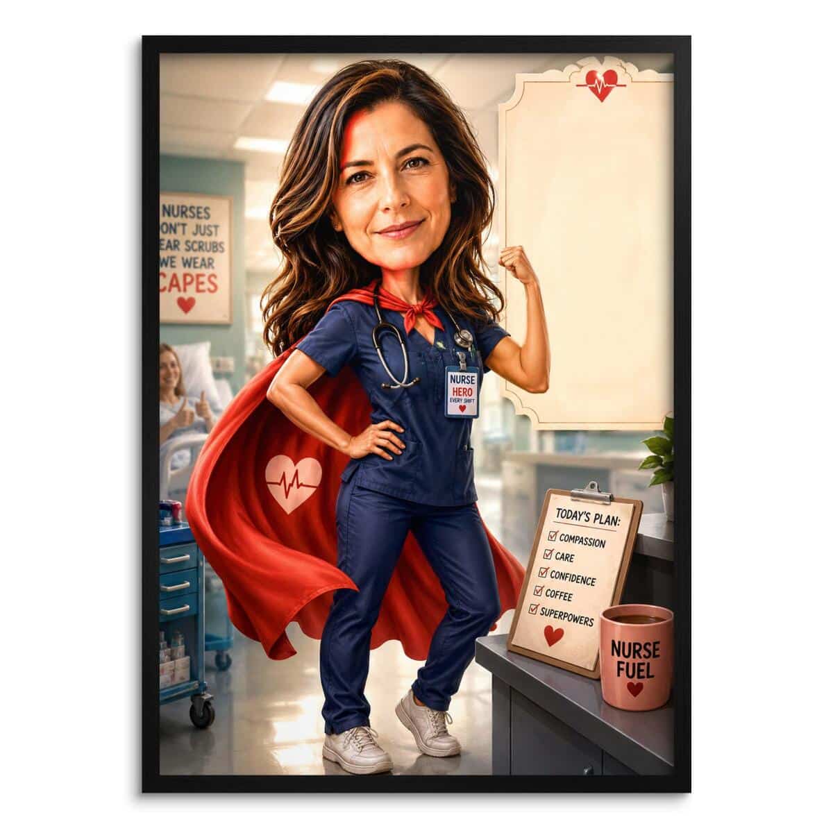 Humorystyczny Plakat ze Zdjęcia – Superpielęgniarka | Prezent z Własnym Tekstem 31503