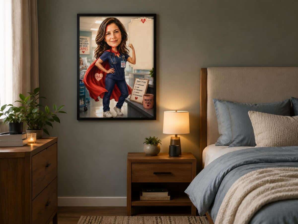 Humorystyczny Plakat ze Zdjęcia – Superpielęgniarka | Prezent z Własnym Tekstem 31503 - zdjęcie 4