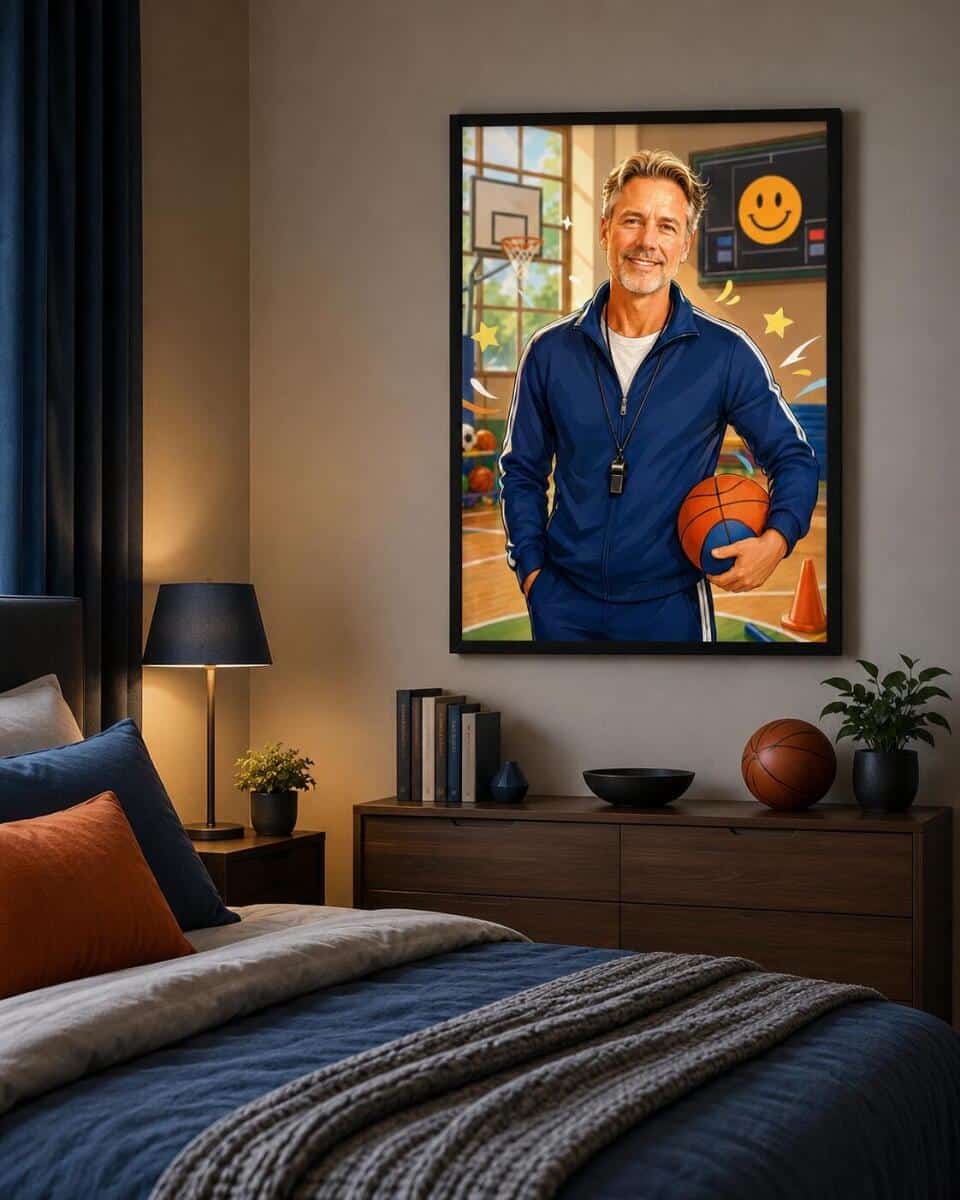 Personalizowany plakat dla nauczyciela WF na Dzień Nauczyciela | Sportowy portret ze zdjęcia 31479 - zdjęcie 5