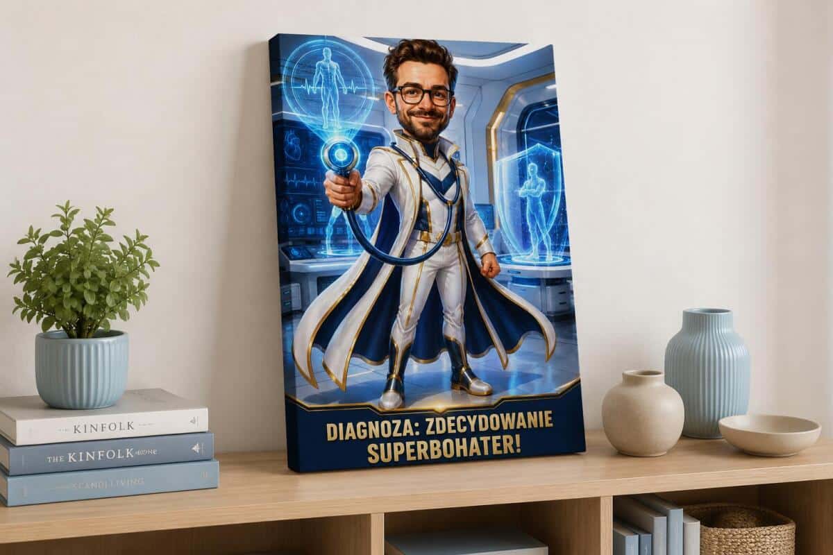 Podziękowanie dla Lekarza – Obraz na Płótnie ze Zdjęcia „Superbohater” 31532 - zdjęcie 4