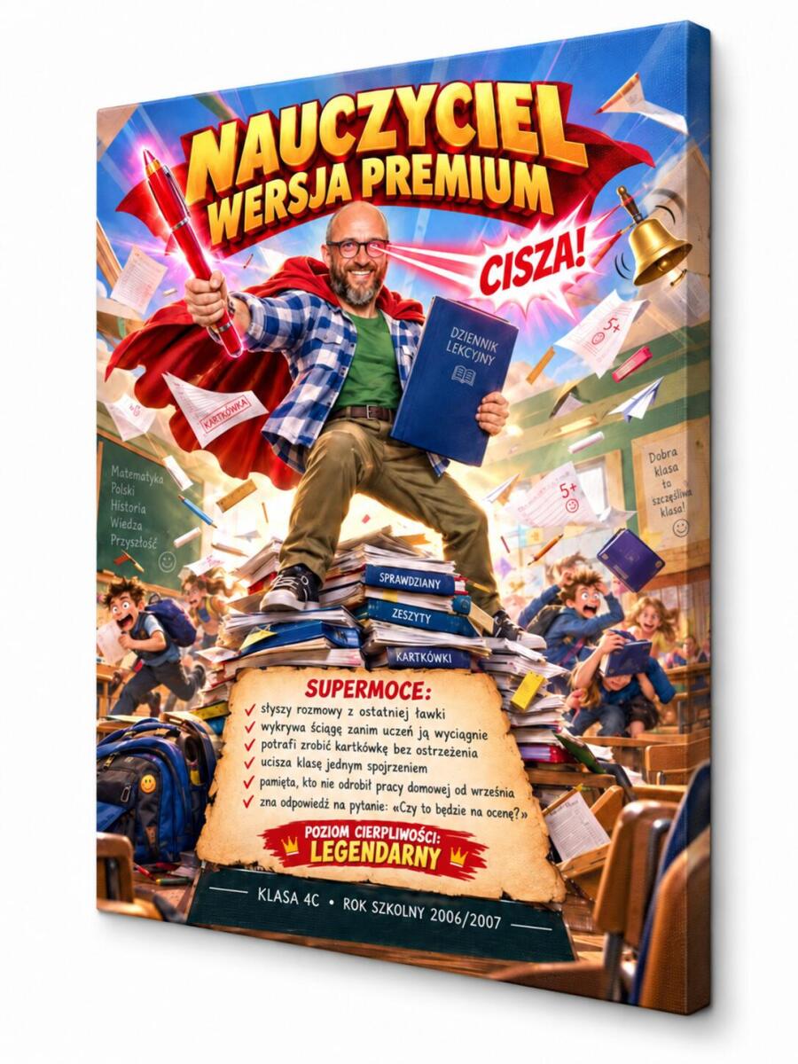 Śmieszny Obraz dla Nauczyciela ze Zdjęcia na dzień nauczyciela lub zakończenie roku– „Nauczyciel Wersja Premium”  82526