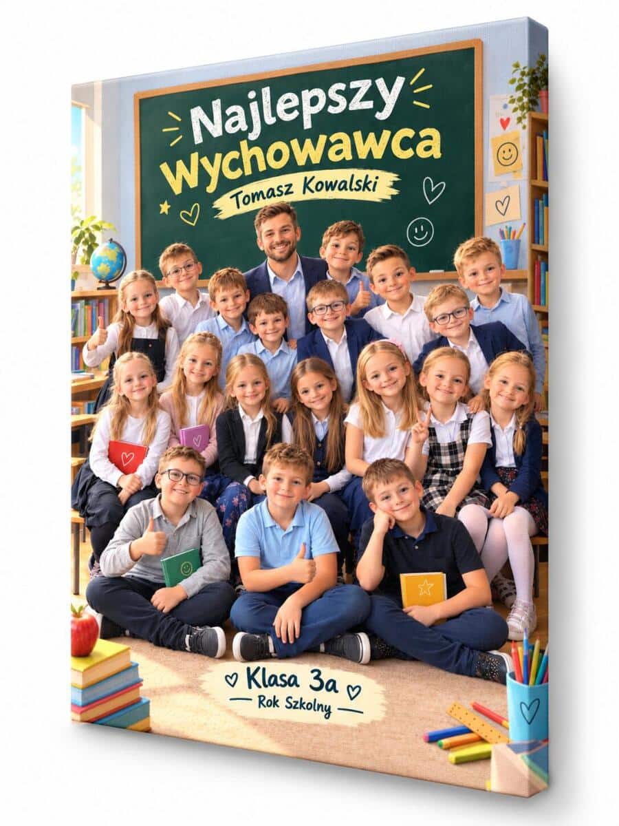 Prezent  na Dzień Nauczyciela dla Najlepszego Wychowawcy od Całej Klasy -  Obraz ze Zdjęciem Klasowym 82521