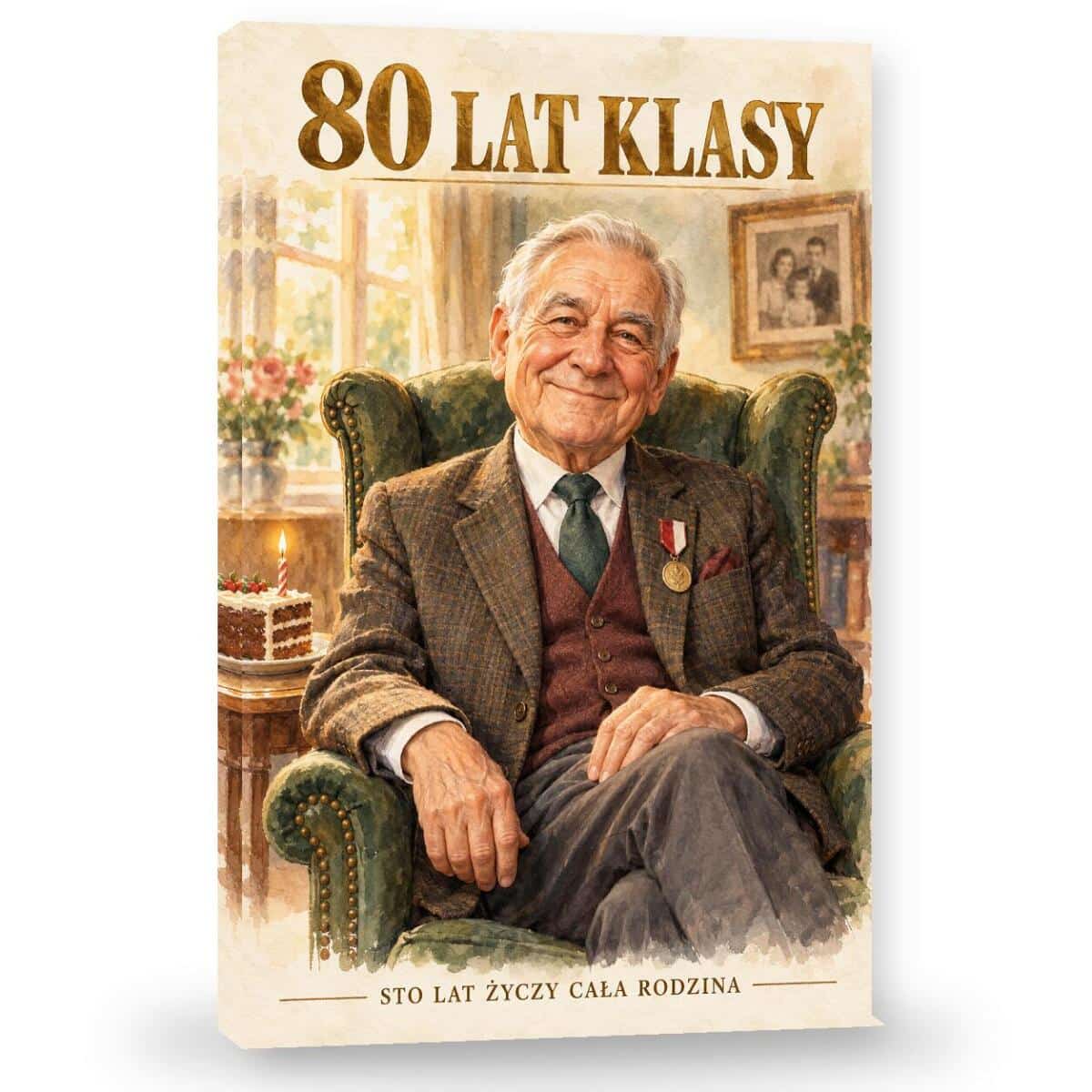 Prezent na 80 urodziny dla mężczyzny – karykatura ze zdjęcia 80 lat klasy 83129 - zdjęcie 4