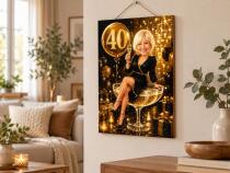 Ozdobna Tabliczka  portret z Twojego zdjęcia – Karykatura glamour na 40 urodziny 82536 - miniaturka 3