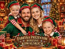 Prezent na Mikołajki dla Rodziny – Świąteczny Portret ze Zdjęcia Rodzina Elfów | Obraz na płótnie 82545 - miniaturka 3