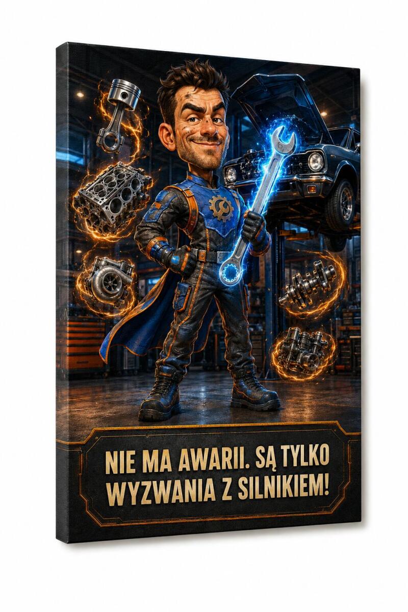 Prezent dla Mechanika na Urodziny – Obraz ze Zdjęcia „Superbohater Warsztatu” 31533 - zdjęcie 2