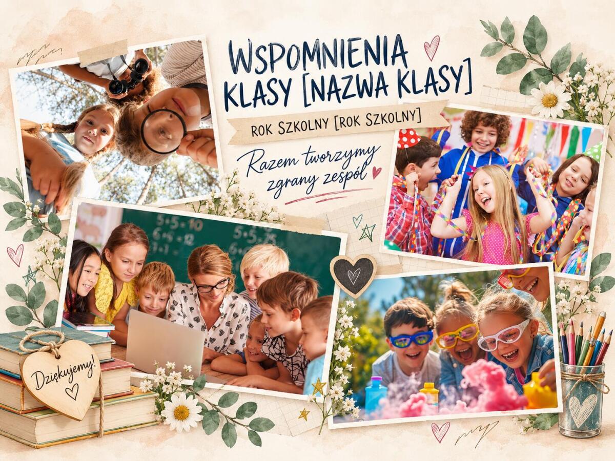 Prezent dla Wychowawczyni  na Dzień Nauczyciela  - Kolaż wspomnień klasy ze zdjęć - Obraz na płótnie 82548 - zdjęcie 2
