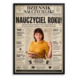 Prezent dla Nauczycielki na Dzień Nauczyciela – Plakat ze Zdjęcia w Stylu Gazety | Dziennik Nauczycielski 82468 - miniaturka 1