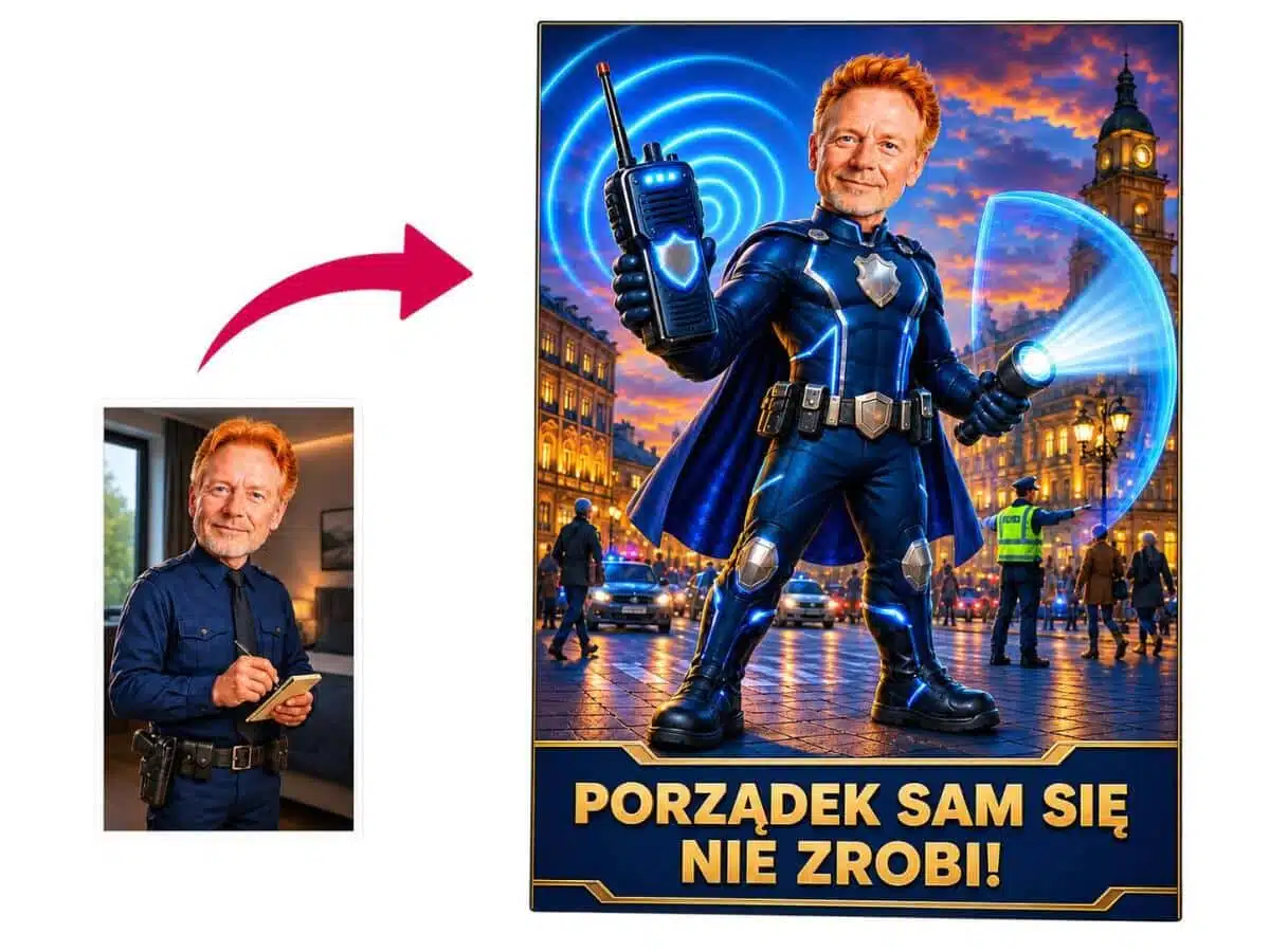 Prezent dla Policjanta na Odejście ze Służby – Obraz ze Zdjęcia od Zespołu 31529