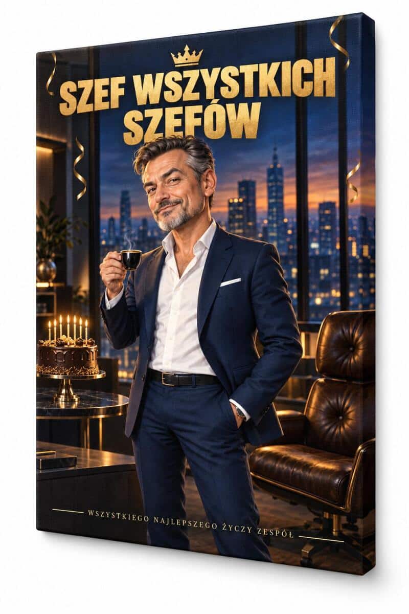 Prezent dla szefa na urodziny – karykatura ze zdjęcia Szef Wszystkich Szefów 83120
