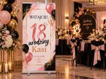Tablica powitalna na 18 urodziny Gotowa Ścianka na osiemnastkę Roll-up 100×200 cm 39063 - miniaturka 2