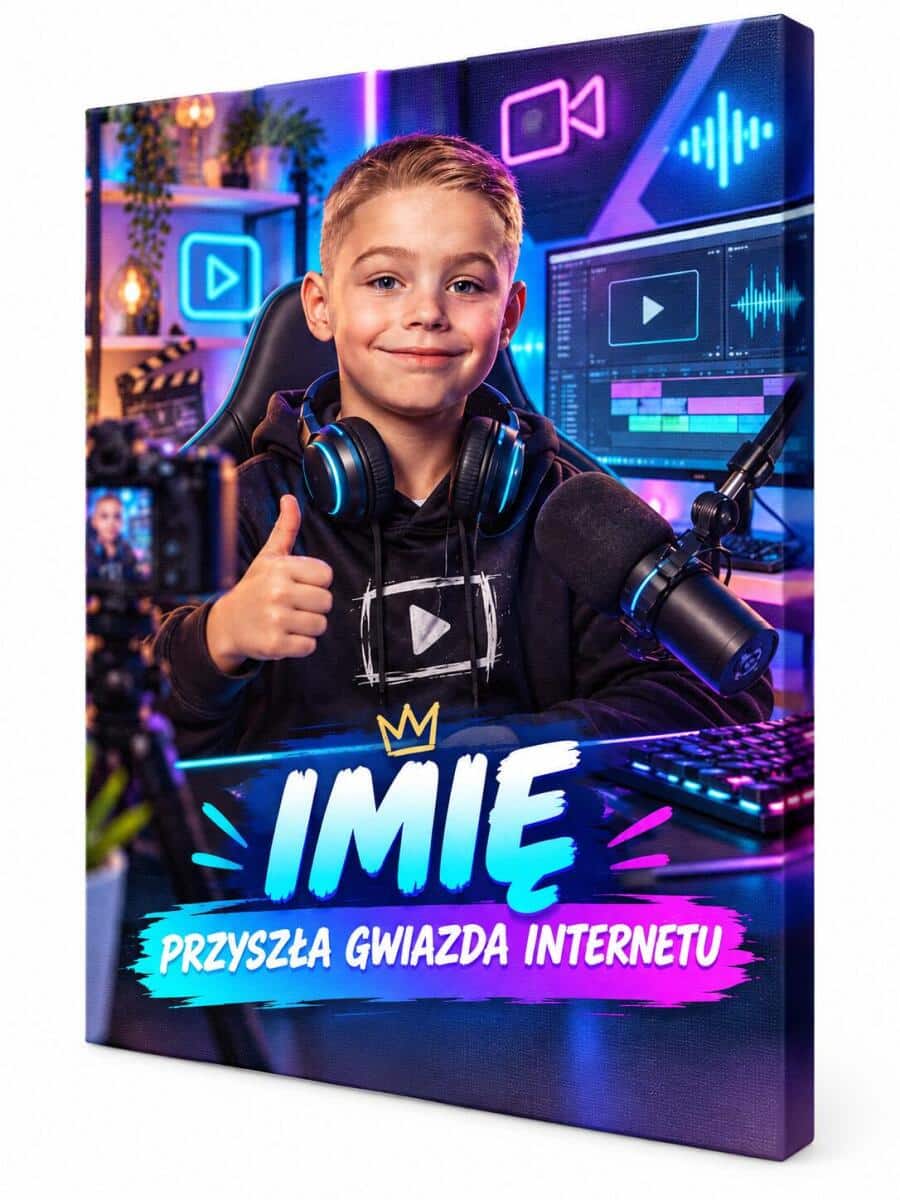 Prezent dla Dziecka – Portret z Marzeń ze Zdjęcia: You Tuber Obraz na płótnie 82559