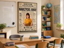 Prezent dla Nauczycielki na Dzień Nauczyciela – Plakat ze Zdjęcia w Stylu Gazety | Dziennik Nauczycielski 82468 - miniaturka 4