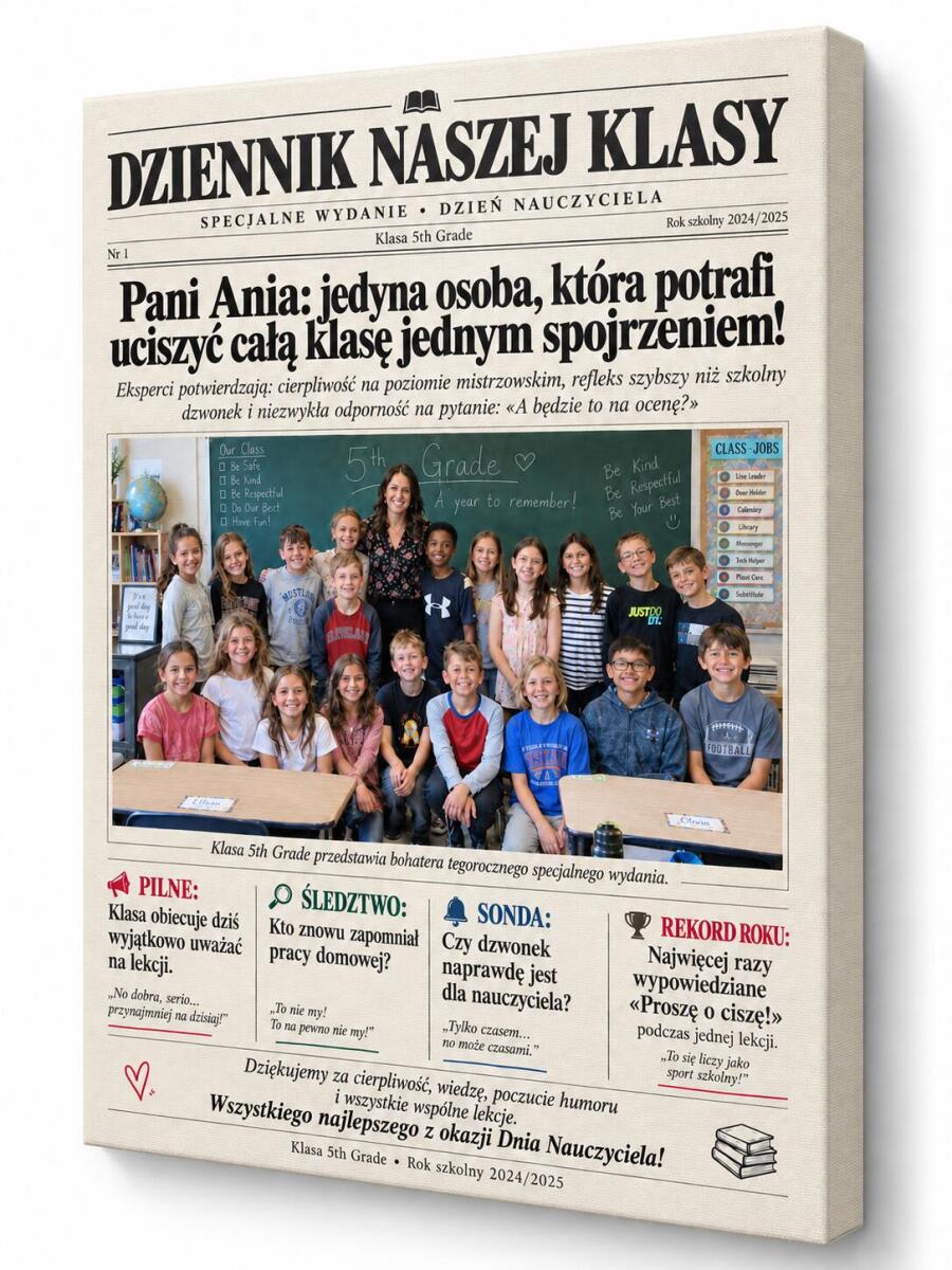 Prezent na Dzien Nauczyciela - Plakat Dziennik Naszej Klasy ze zdjęciem klasowym 82524