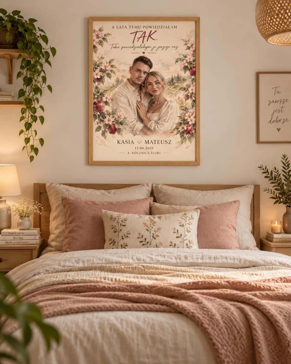 Plakat ze zdjęcia Prezent na 4 Rocznicę Ślubu od Żony dla Męża | Romantyczny upominek na Kwiatowe Gody 39047 - zdjęcie 4