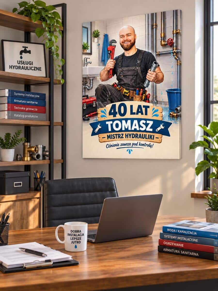 Obraz ze zdjęcia dla hydraulika na urodziny – humorystyczna karykatura  82514 - zdjęcie 4