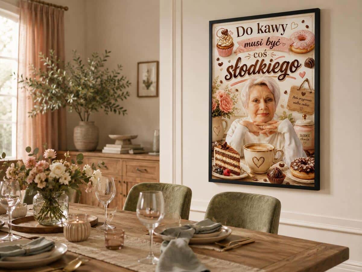 Prezent dla Miłośnika Kawy i Słodyczy – Plakat ze Zdjęcia „Do Kawy Musi Być Coś Słodkiego” 82478 - zdjęcie 4
