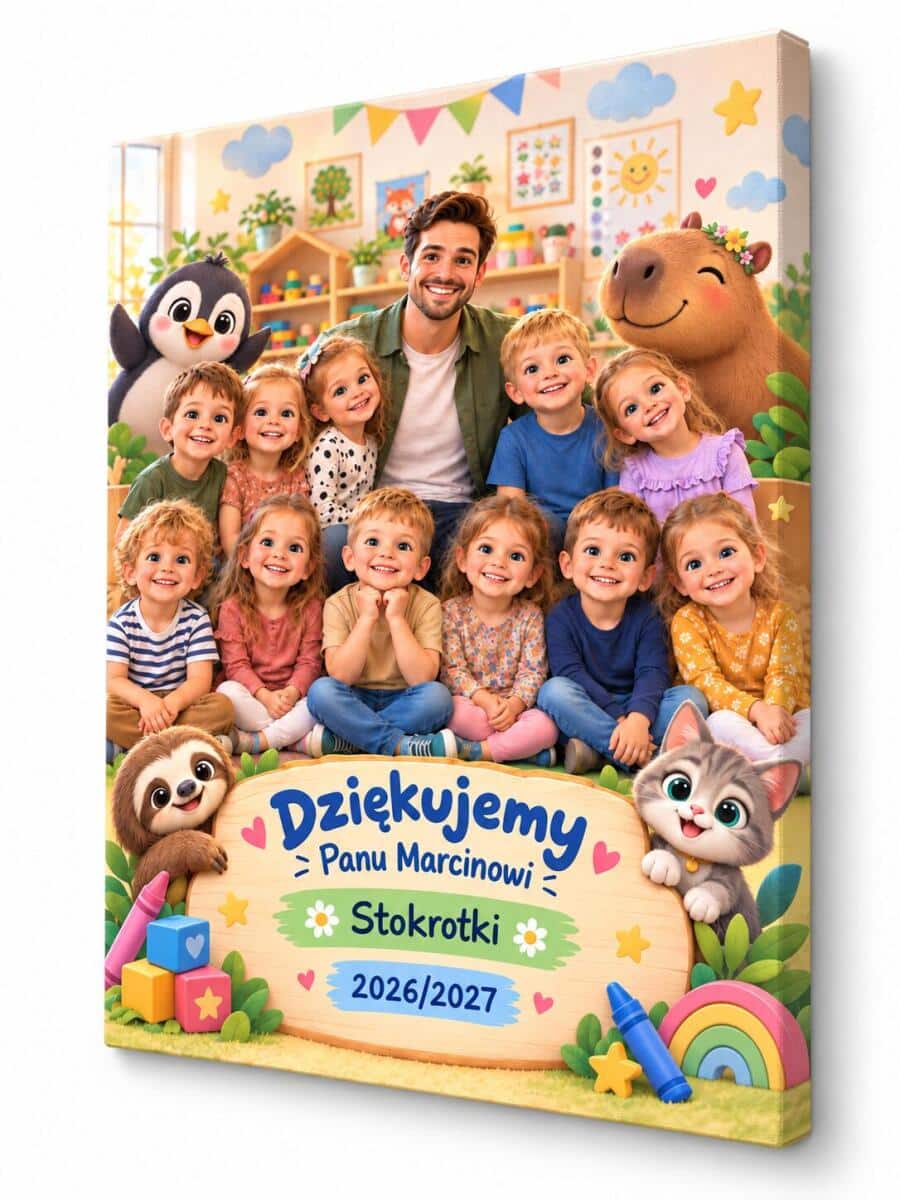 Prezent na Dzień Nauczyciela Dla Pani Przedszkolanki - obraz ze zdjęciem grupy 82528