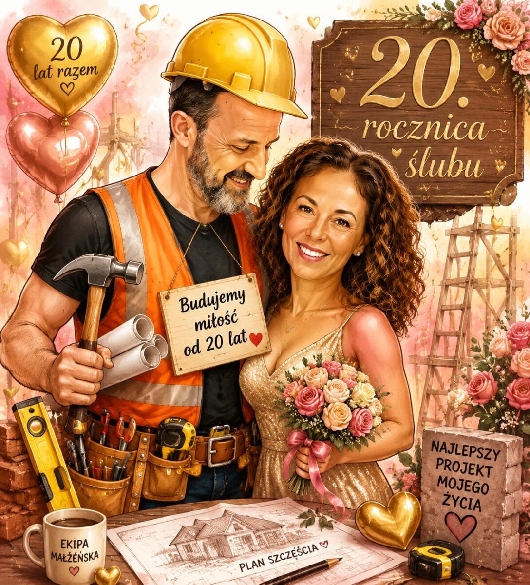 Prezent dla Męża Budowlańca od Żony na 20 Rocznicę Ślubu obraz ze zdjęcia  82482 - zdjęcie 2