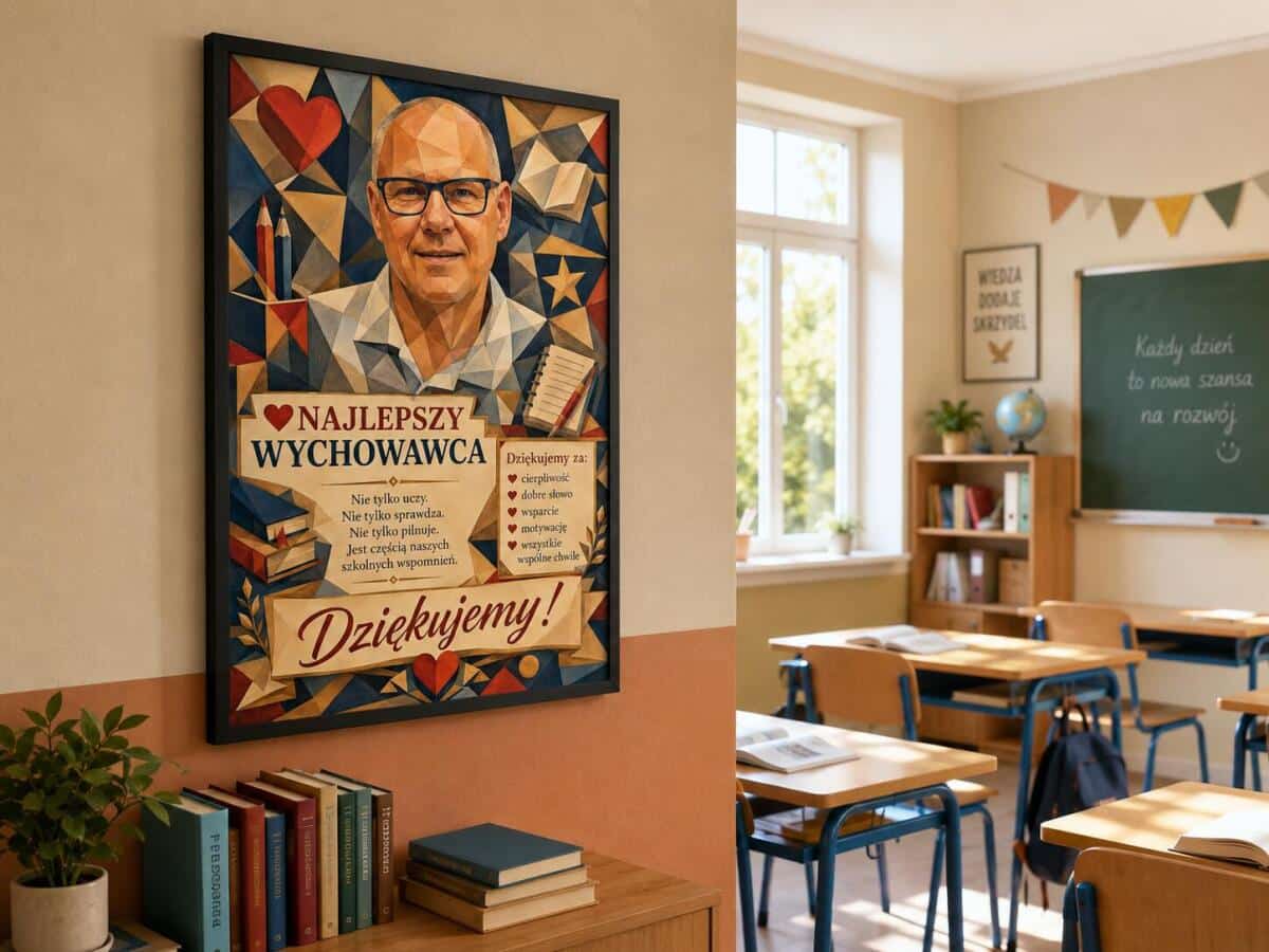 Upominek  dla Wychowawcy z okazji Dnia Nauczyciela – Plakat ze Zdjęcia Najlepszy Wychowawca | Wyjątkowa Pamiątka od Uczniów 82475 - zdjęcie 4