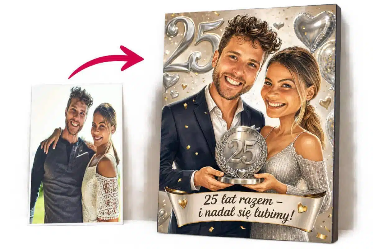 Prezent od Znajomych dla Przyjaciół na 25 Rocznicę  ślubu Obraz ze zdjęcia 82489