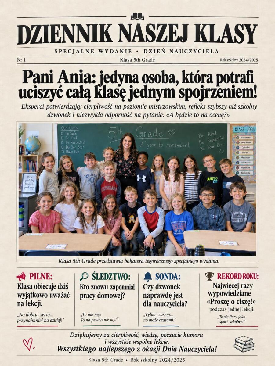 Prezent na Dzien Nauczyciela - Plakat Dziennik Naszej Klasy ze zdjęciem klasowym 82524 - zdjęcie 2