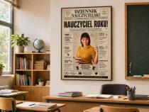 Prezent dla Nauczycielki na Dzień Nauczyciela – Plakat ze Zdjęcia w Stylu Gazety | Dziennik Nauczycielski 82468 - miniaturka 5