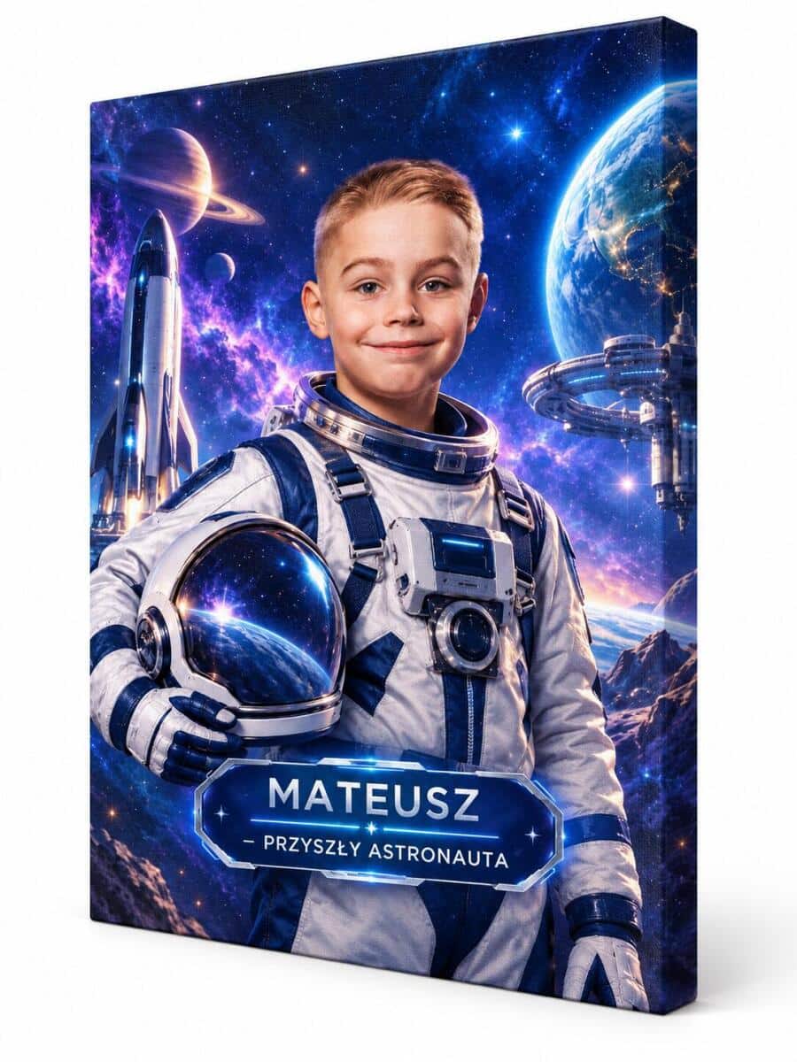 Prezent dla Dziecka – Portret z Marzeń ze Zdjęcia: Astronauta| Obraz na płótnie 82558