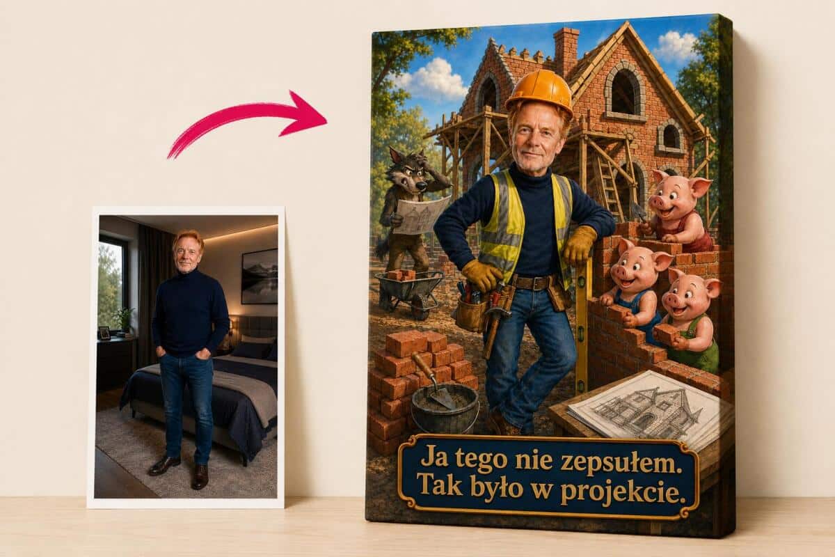 Prezent dla Budowlańca – Obraz ze Zdjęcia | Zabawny Motyw Budowlany 31518