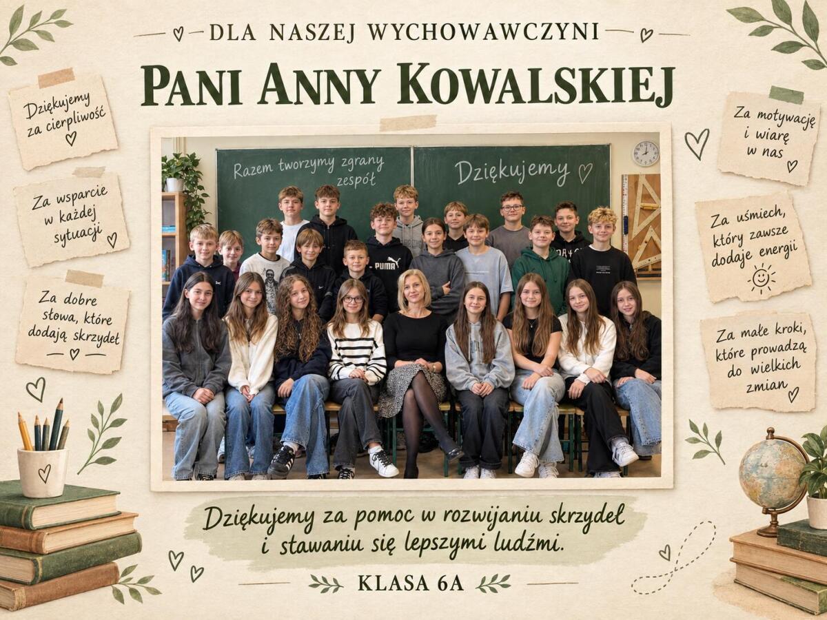 Podziękowanie dla wychowawcy od klasy- Plakat ze zdjęciem | Prezent na Dzień Nauczyciela 39065 - zdjęcie 4