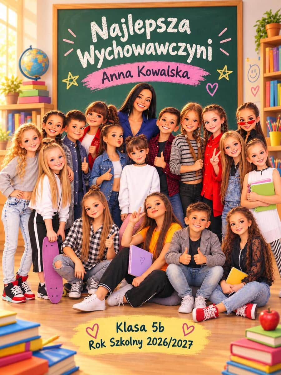 Prezent  na Dzień Nauczyciela dla Najlepszej Wychowawczyni od Całej Klasy -  Obraz ze Zdjęciem Klasowym 82522 - zdjęcie 2