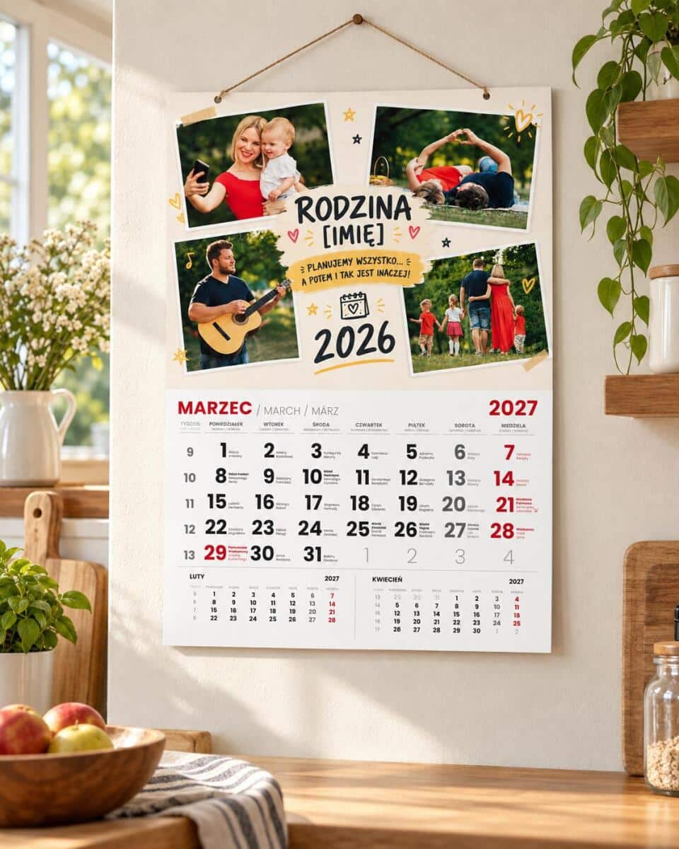 Kalendarz dla Rodziny ze Zdjęciami i Nazwiskiem| Prezent 82574 - zdjęcie 3