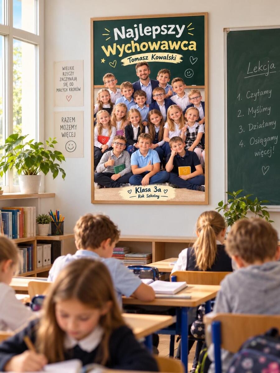 Prezent  na Dzień Nauczyciela dla Najlepszego Wychowawcy od Całej Klasy -  Obraz ze Zdjęciem Klasowym 82521 - zdjęcie 3