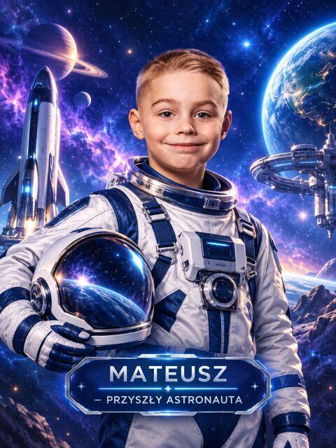 Prezent dla Dziecka – Portret z Marzeń ze Zdjęcia: Astronauta| Obraz na płótnie 82558 - zdjęcie 2