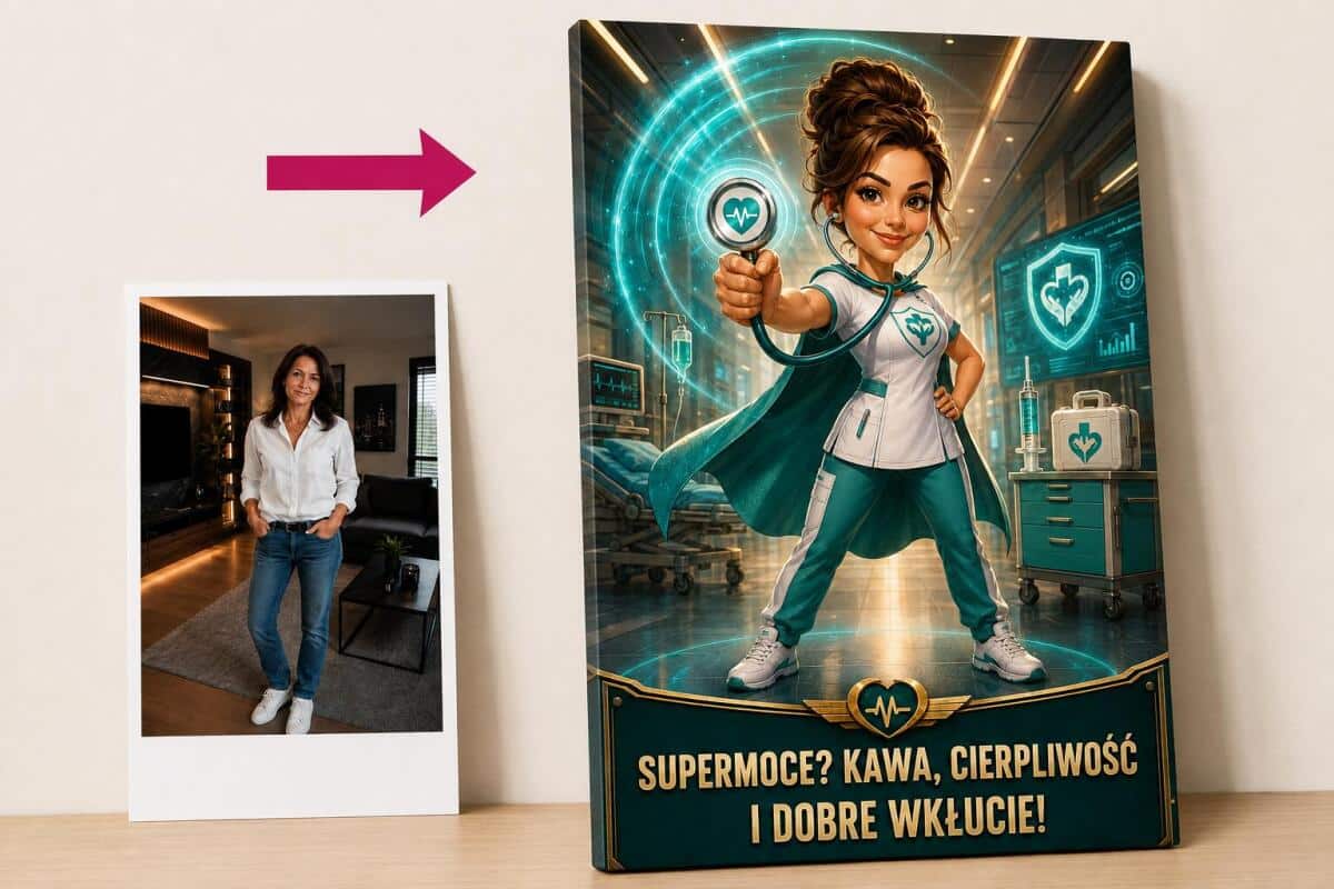 Prezent dla Pielęgniarki na Urodziny – Obraz ze Zdjęcia „Superbohaterka” 31524