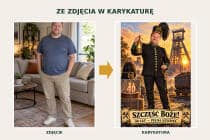 Prezent na 40 urodziny dla górnika – karykatura ze zdjęcia Szczęść Boże 83124 - miniaturka 2