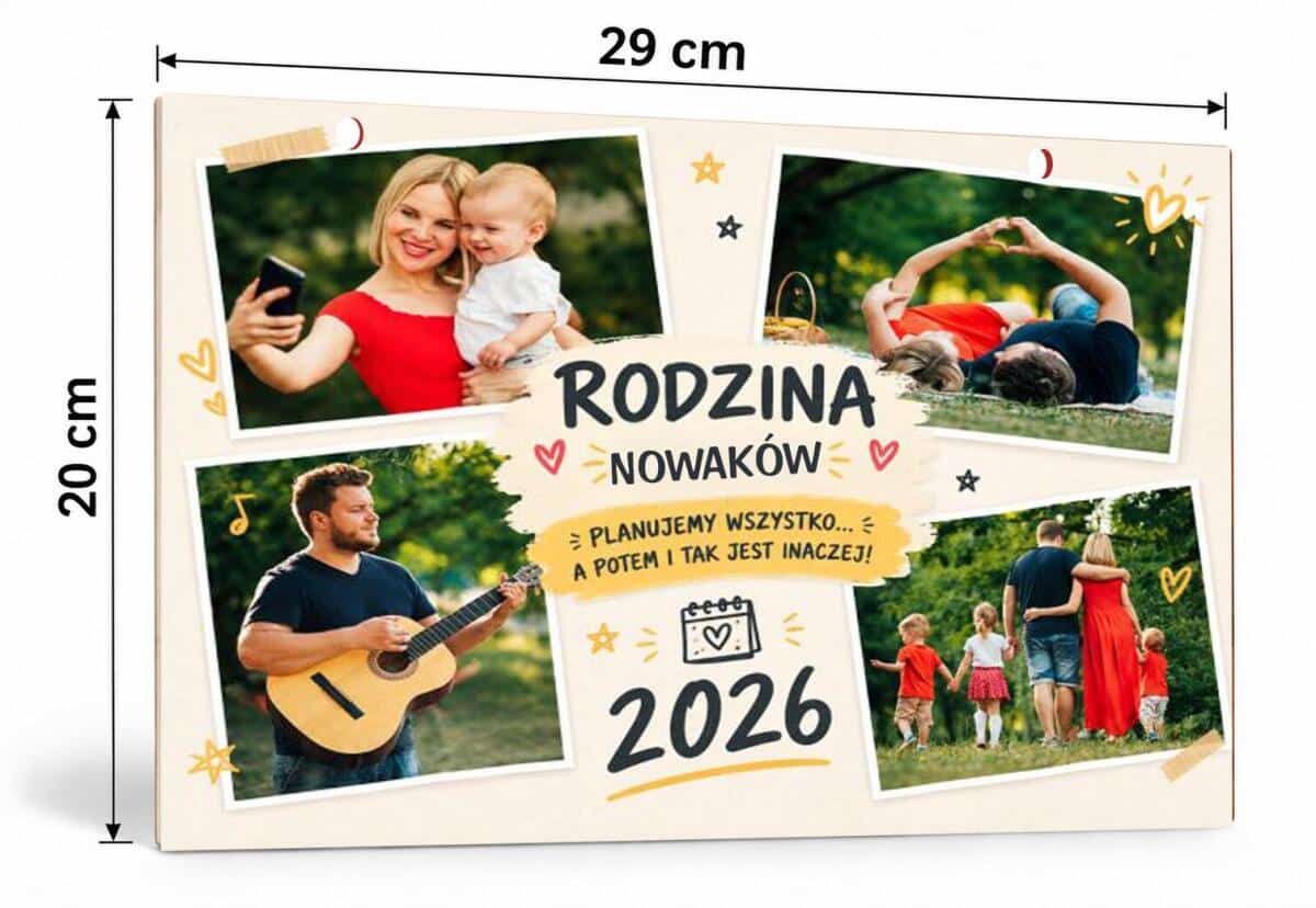 Kalendarz dla Rodziny ze Zdjęciami i Nazwiskiem| Prezent 82574 - zdjęcie 2