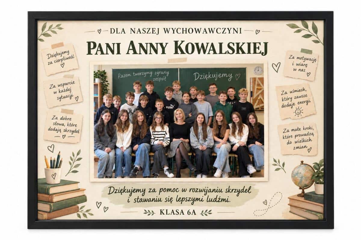 Podziękowanie dla wychowawcy od klasy- Plakat ze zdjęciem | Prezent na Dzień Nauczyciela 39065