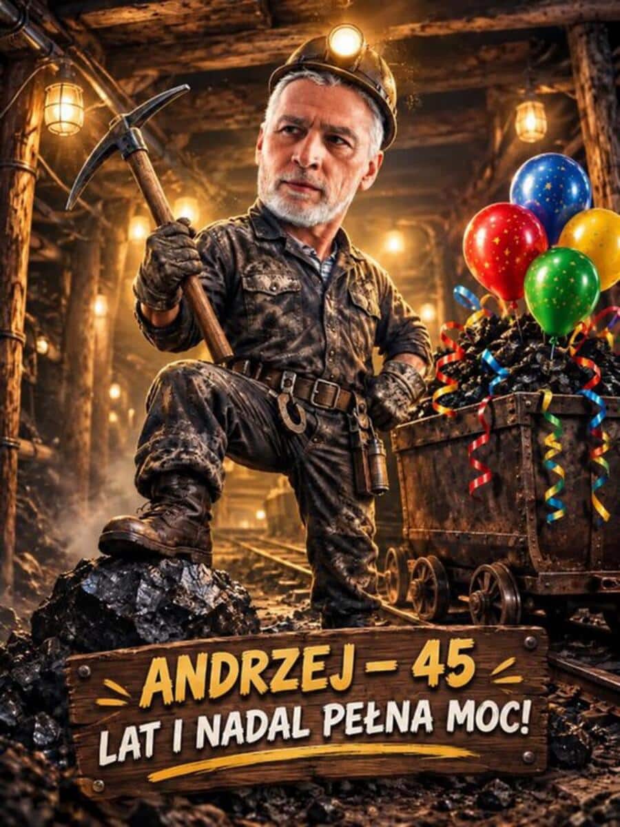 Obraz prezent  ze zdjęcia dla górnika na urodziny – humorystyczny obraz karykatura  82515 - zdjęcie 2