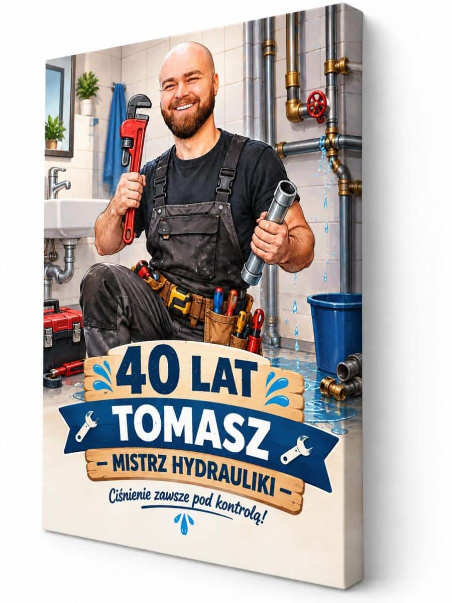 Obraz ze zdjęcia dla hydraulika na urodziny – humorystyczna karykatura  82514