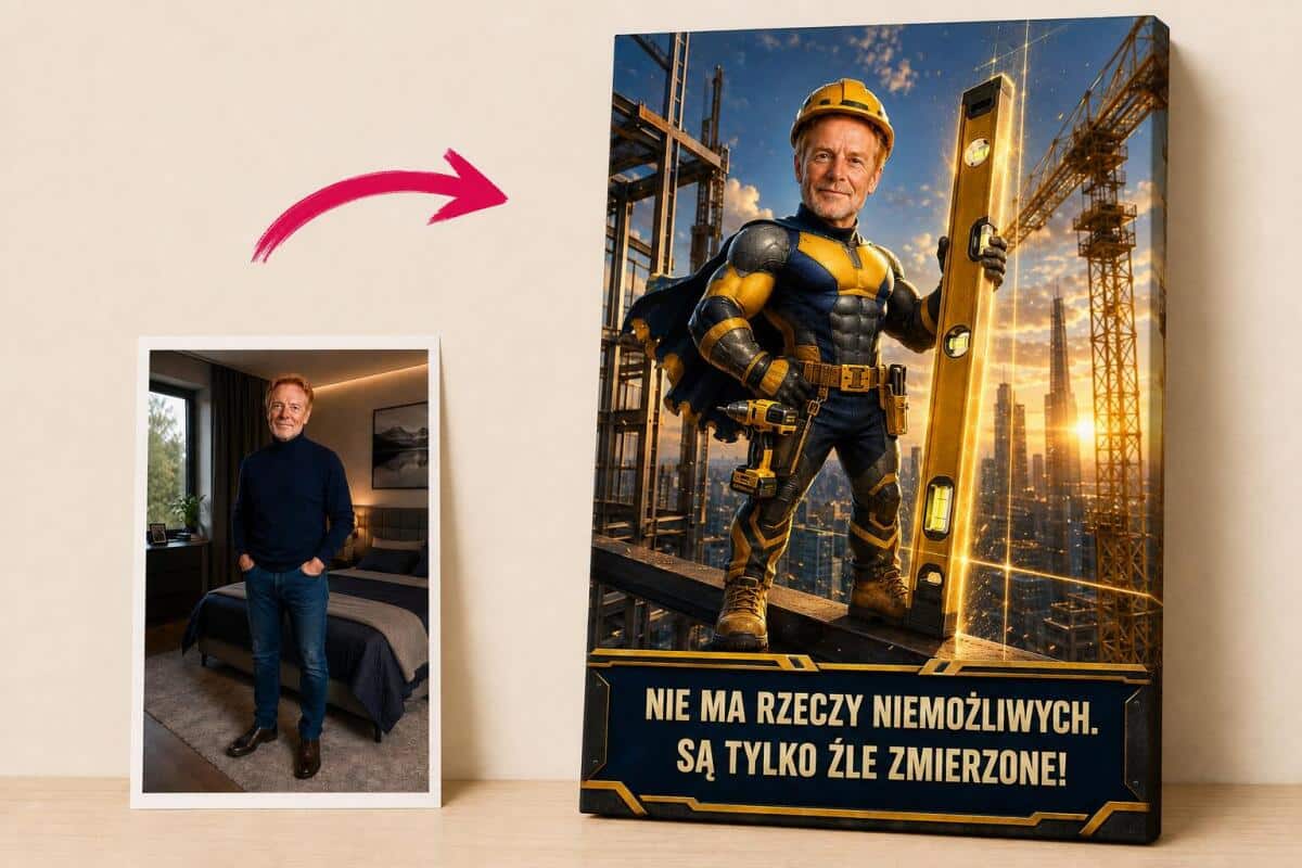 Prezent dla Budowlańca na Urodziny – Obraz ze Zdjęcia „Superfachowiec” 31526