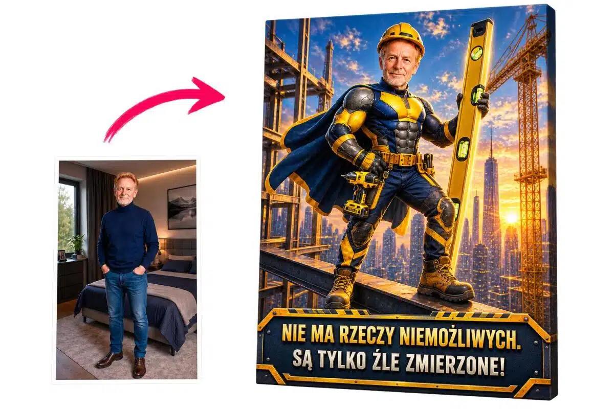 Prezent dla Budowlańca na Urodziny – Obraz ze Zdjęcia „Superfachowiec” 31526