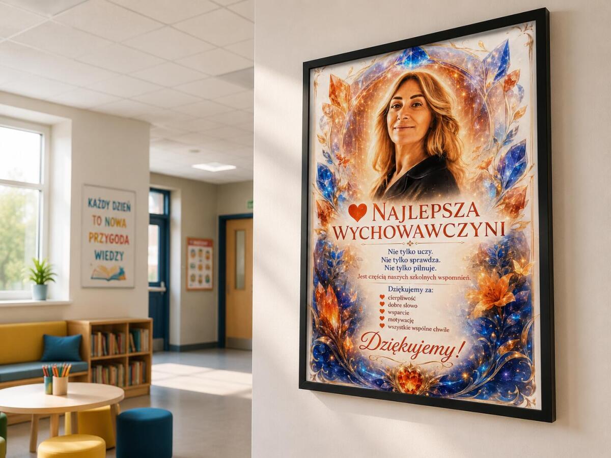 Upominek  dla Nauczycielki z okazji Dnia Nauczyciela – Plakat ze Zdjęcia NAJLEPSZA WYCHOWAWCZYNI | Wyjątkowa Pamiątka od Uczniów 82474 - zdjęcie 4